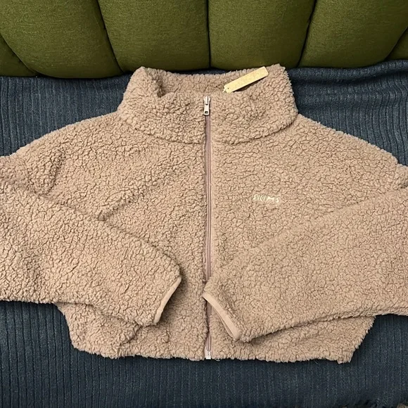 SKIMS Tigers Eye Cropped Zipup Sweater NWT - Picture 2 of 8